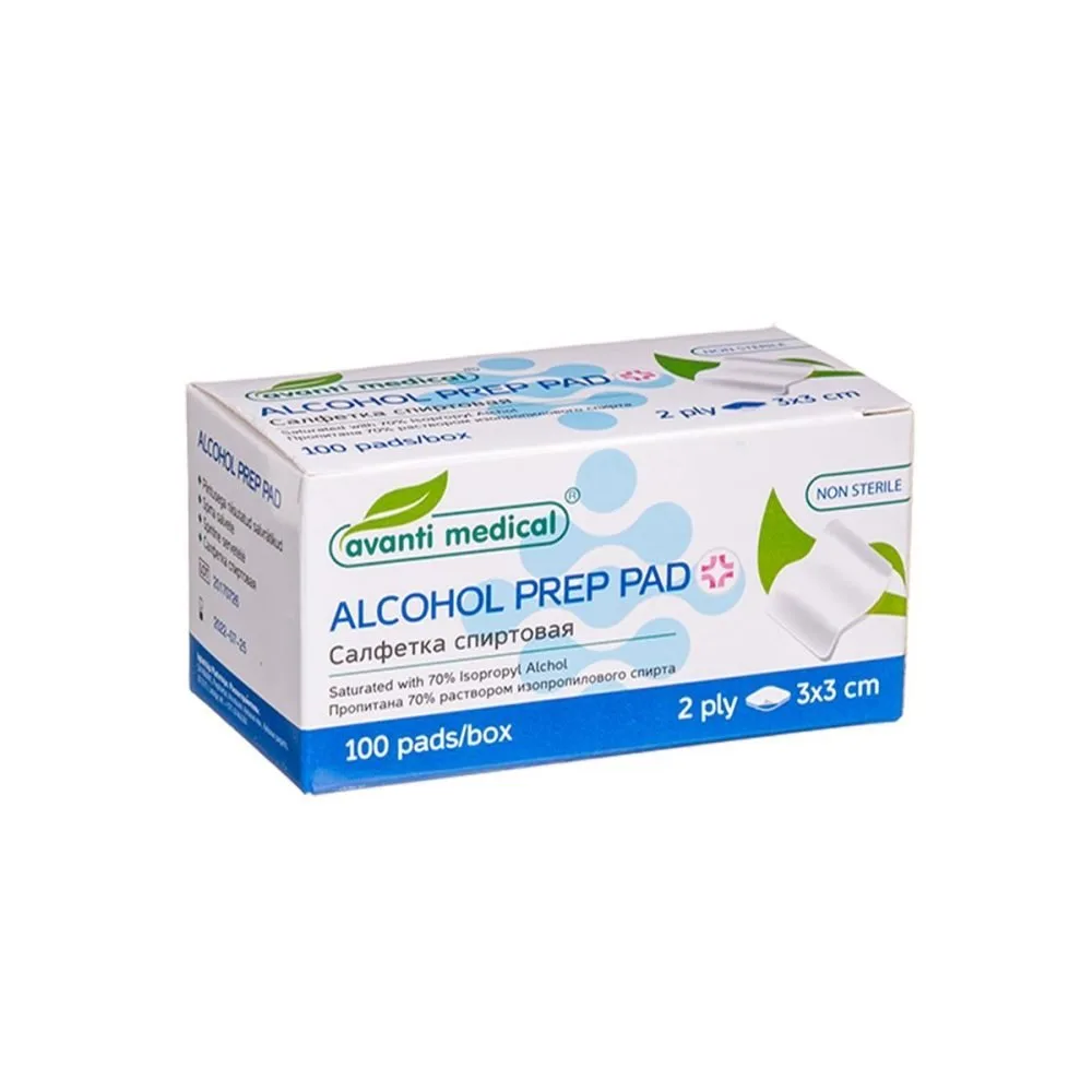 Servetėlės injekcijos vietai, Avanti Medical (100vnt.) | DIASIDE.COM