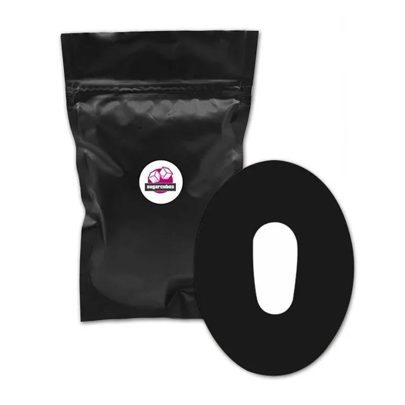Apsauginiai pleistrai Dexcom sensoriui, su įpjova, Sugarcubes Black (5vnt.) | DIASIDE.COM